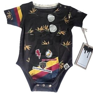 NWT Mini Shatsu Birds of Paradise Skateboard Bodysuit Baby Boy 6m